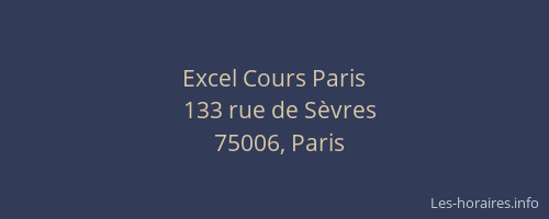 Excel Cours Paris