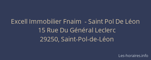 Excell Immobilier Fnaim  - Saint Pol De L&eacute;on