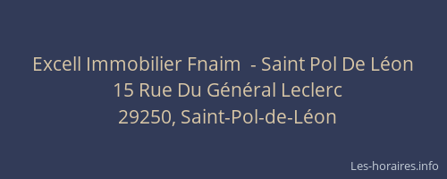 Excell Immobilier Fnaim  - Saint Pol De Léon