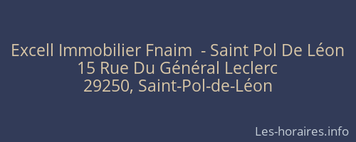Excell Immobilier Fnaim  - Saint Pol De Léon