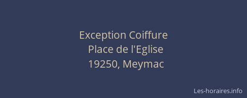Exception Coiffure
