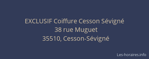 EXCLUSIF Coiffure Cesson Sévigné