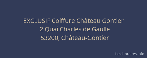 EXCLUSIF Coiffure Ch&acirc;teau Gontier