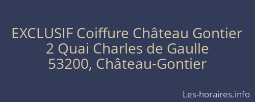 EXCLUSIF Coiffure Château Gontier