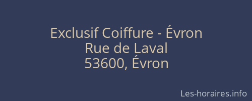 Exclusif Coiffure - Évron