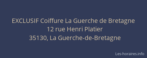 EXCLUSIF Coiffure La Guerche de Bretagne