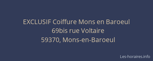 EXCLUSIF Coiffure Mons en Baroeul