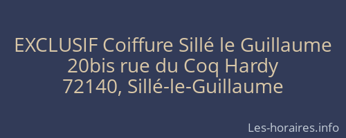EXCLUSIF Coiffure Sillé le Guillaume