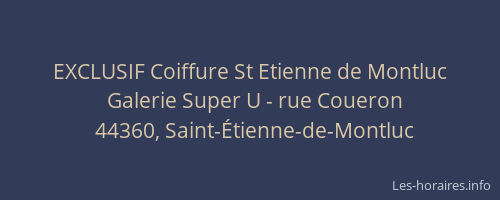 EXCLUSIF Coiffure St Etienne de Montluc