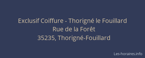 Exclusif Coiffure - Thorigné le Fouillard