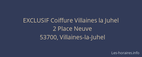 EXCLUSIF Coiffure Villaines la Juhel