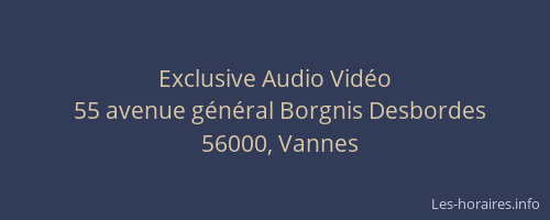 Exclusive Audio Vidéo