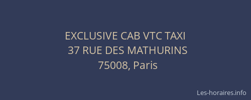 EXCLUSIVE CAB VTC TAXI