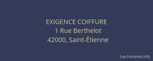 EXIGENCE COIFFURE