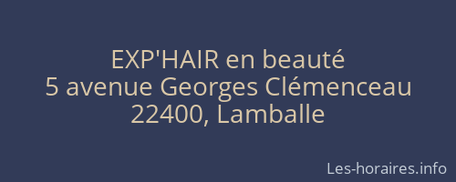 EXP'HAIR en beauté