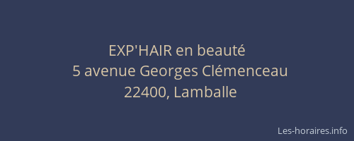 EXP'HAIR en beaut&eacute;