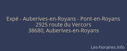 Expé - Auberives-en-Royans - Pont-en-Royans