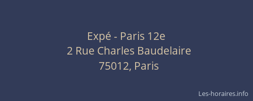 Expé - Paris 12e