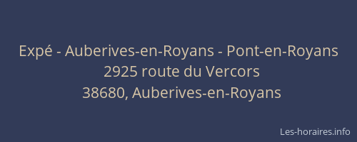 Expé - Auberives-en-Royans - Pont-en-Royans
