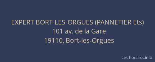 EXPERT BORT-LES-ORGUES (PANNETIER Ets)