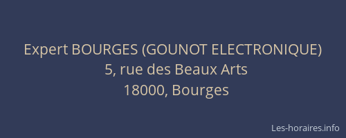 Expert BOURGES (GOUNOT ELECTRONIQUE)
