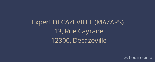 Expert DECAZEVILLE (MAZARS)