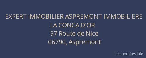 EXPERT IMMOBILIER ASPREMONT IMMOBILIERE LA CONCA D'OR