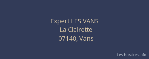Expert LES VANS