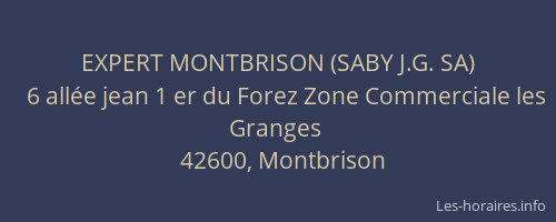 EXPERT MONTBRISON (SABY J.G. SA)