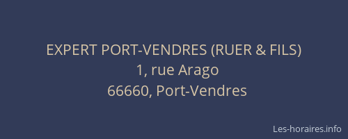 EXPERT PORT-VENDRES (RUER & FILS)