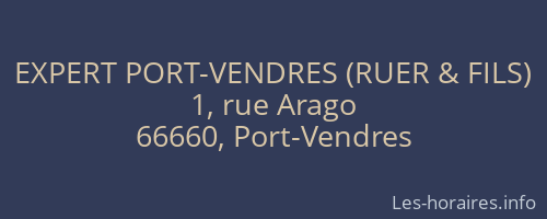 EXPERT PORT-VENDRES (RUER & FILS)