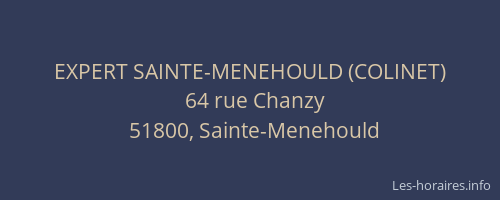 EXPERT SAINTE-MENEHOULD (COLINET)