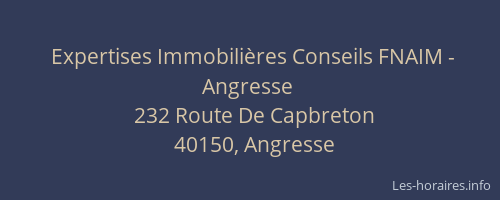 Expertises Immobili&egrave;res Conseils FNAIM - Angresse
