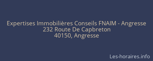 Expertises Immobilières Conseils FNAIM - Angresse