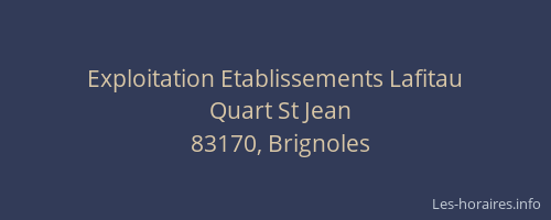 Exploitation Etablissements Lafitau