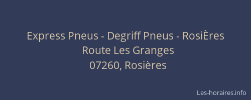 Express Pneus - Degriff Pneus - RosiÈres
