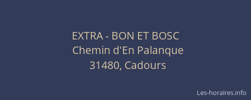 EXTRA - BON ET BOSC