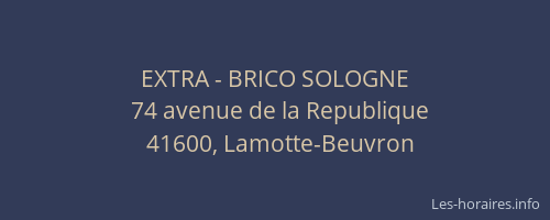 EXTRA - BRICO SOLOGNE
