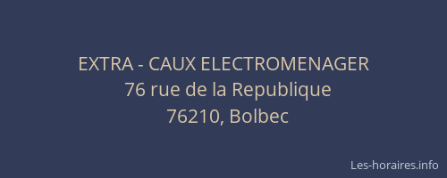 EXTRA - CAUX ELECTROMENAGER