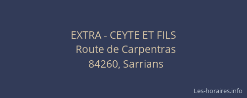 EXTRA - CEYTE ET FILS