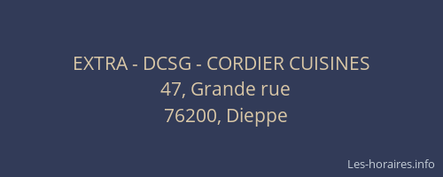 EXTRA - DCSG - CORDIER CUISINES