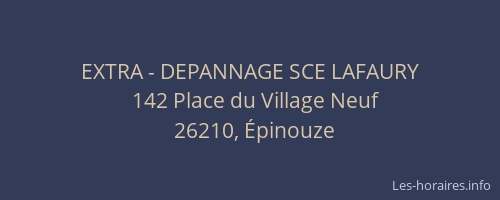 EXTRA - DEPANNAGE SCE LAFAURY