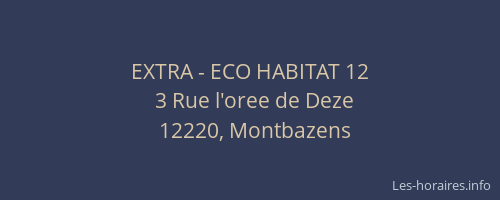 EXTRA - ECO HABITAT 12
