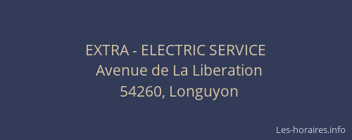 EXTRA - ELECTRIC SERVICE