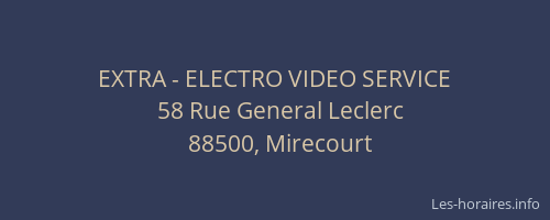 EXTRA - ELECTRO VIDEO SERVICE