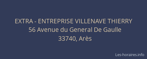 EXTRA - ENTREPRISE VILLENAVE THIERRY