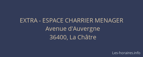 EXTRA - ESPACE CHARRIER MENAGER