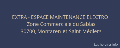 EXTRA - ESPACE MAINTENANCE ELECTRO