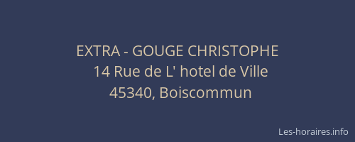 EXTRA - GOUGE CHRISTOPHE