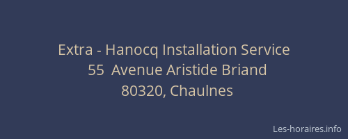 Extra - Hanocq Installation Service